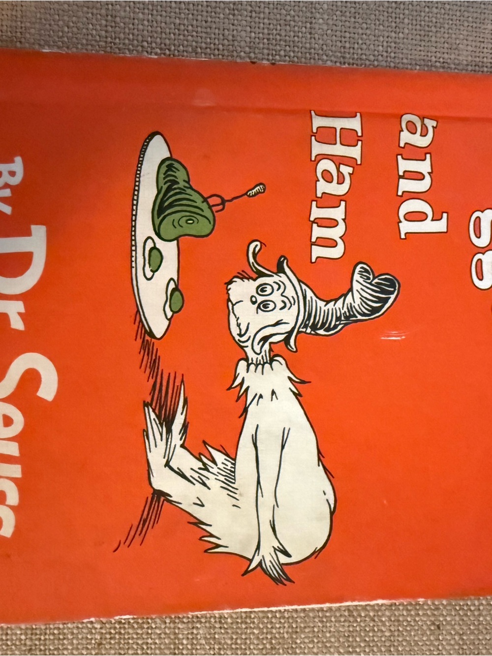 Dr. Seuss Red Illustrated Book Cover - Cat in the Hat Style